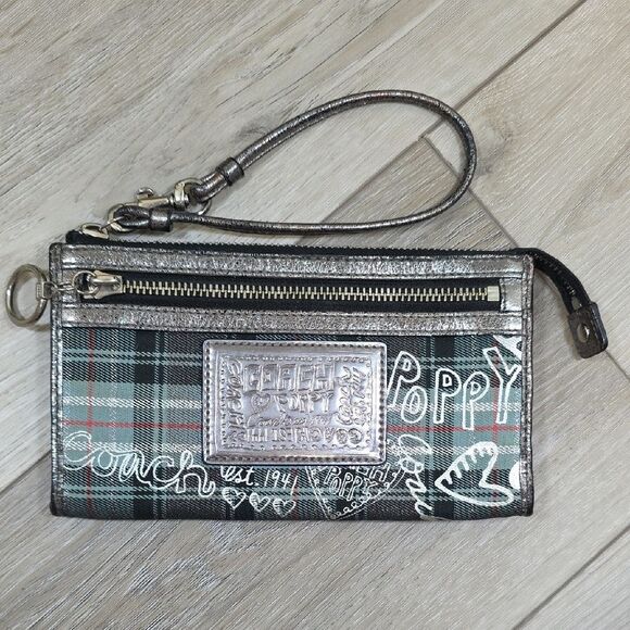 Coach Poppy Tartan Glamour Tote with Matching Wallet - Picture 14 of 16